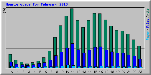 Hourly usage for February 2015