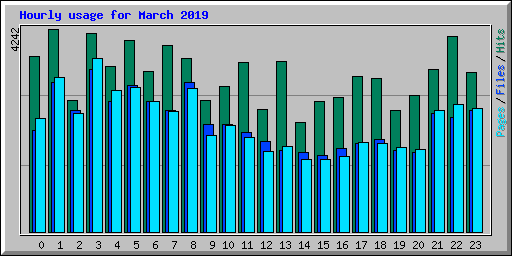 Hourly usage for March 2019