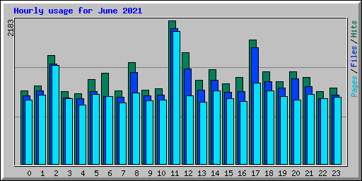Hourly usage for June 2021